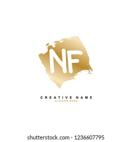 N F NF Initial logo template vector. Letter logo concept