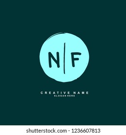 N F NF Initial logo template vector. Letter logo concept