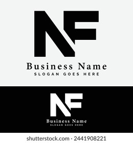 N, F, NF letter Logo Design. Alphabet NF initial logo vector Illustration