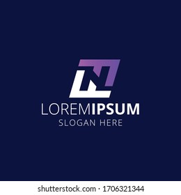 N F square stylish Logo Design. NF Letter modern Design Vector with  gradient color.
