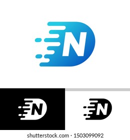N Fast Logo, N Speed Logo, N Motion Logo, Vector, Illustration.