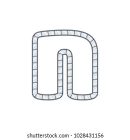 N Film Strip Letter Logo Icon Design