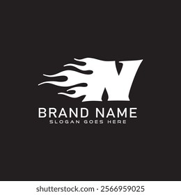 N Fire logo. N letter logo design. business and real estate monogram logo vector template. N