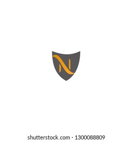 N FONT LETTER LOGO VECTOR GOLD BLACK 