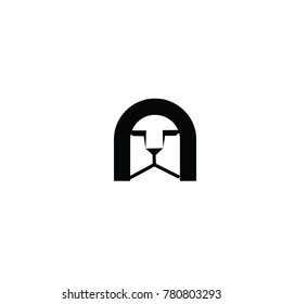n font lion logo vector flat template