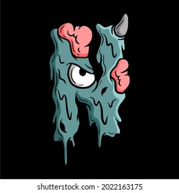 N Font Monster Typography Design