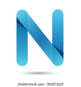 N font vector with blue color on White background