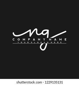 N G Initial handwriting logo vector