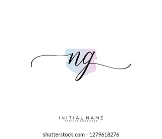 N G Initial handwriting logo vector