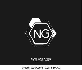 N G Initial letter geometric logo vector