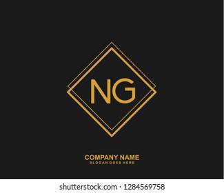 N G Initial letter geometric logo vector