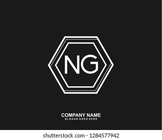 N G Initial letter geometric logo vector