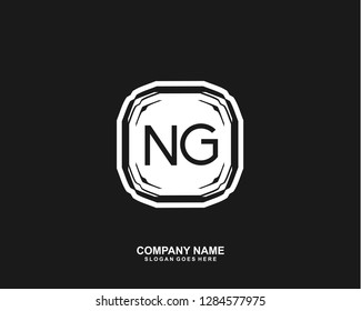 N G Initial letter geometric logo vector