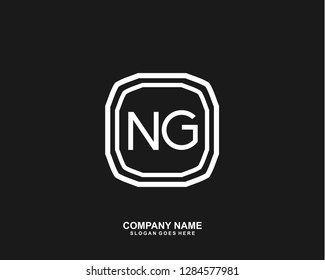 N G Initial letter geometric logo vector