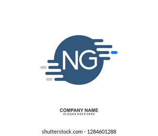 N G Initial letter geometric logo vector