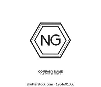 N G Initial letter geometric logo vector