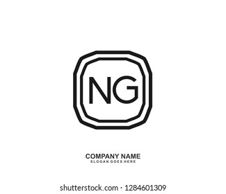 N G Initial letter geometric logo vector