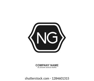 N G Initial letter geometric logo vector