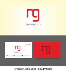 N G joint logo design vector with business card template