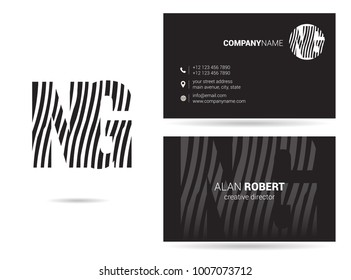N & G joint logo waves letter design with business card template