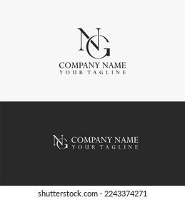 N G letter design logo logotype icon concept with serif font and classic elegant style look vector illustration.