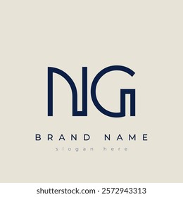 N and G logo design. NG abstract Letters Logo Monogram. This logo design is the process of creating a visual symbol that represents a brand, company, or individual.