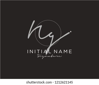 N G Signature initial logo template vector