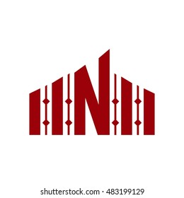 N gate, n letter logo design