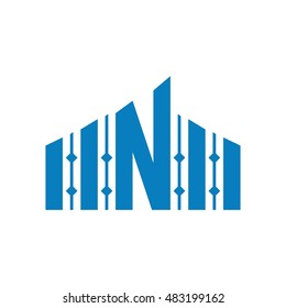 N gate, n letter logo design