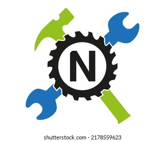 N-Fango-Logo, Vektorgrafik mit vollständiger Farbvorlage Symbol