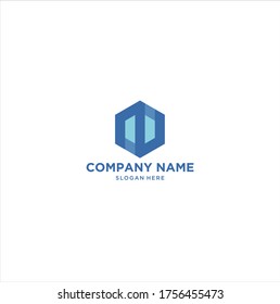 N Plantilla de diseño de logotipo hipergráfico geométrico