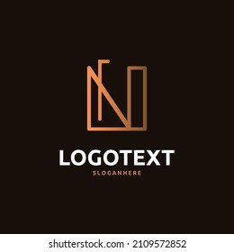 N golden letter logo, N letter logo, luxury logo