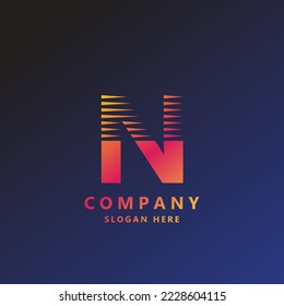 N gradient alphabet letter logo for branding and business. Gradient design for creative use in icon lettering