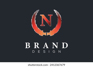 N plantilla de diseño de color degradado