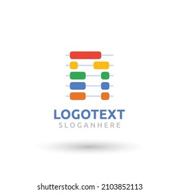 N graph logo, colorful chart logo, N letter logo