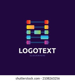 N graph logo, colorful chart logo, N letter logo