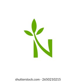 N Icono de logotipo de hoja verde. agricultura, verde, salud, hoja