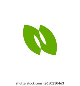 N ícone do logotipo da folha verde. ecologia, herbal, bio, logotipo verde, logotipo da folha, logotipo da letra, ambiente