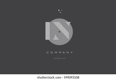 in i n  grey modern stylish alphabet dot dots eps company letter logo design vector icon template 