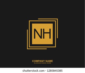 N H Initial letter geometric logo vector 