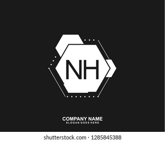 N H Initial letter geometric logo vector 