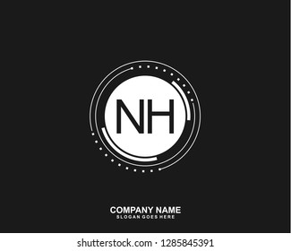 N H Initial letter geometric logo vector 