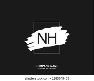 N H Initial letter geometric logo vector 