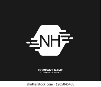 N H Initial letter geometric logo vector 