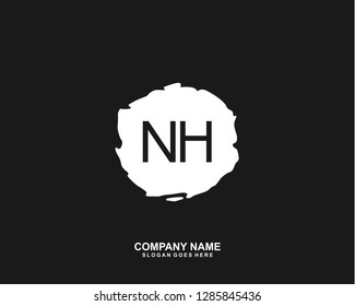 N H Initial letter geometric logo vector 