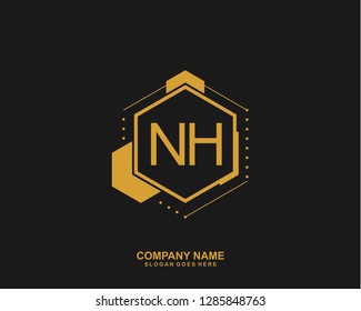 N H Initial letter geometric logo vector 