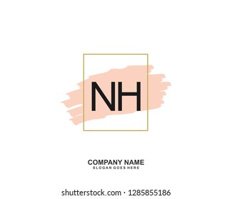 N H Initial letter geometric logo vector 