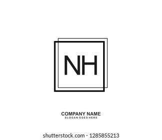 N H Initial letter geometric logo vector 