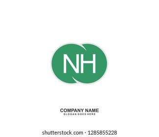N H Initial letter geometric logo vector 