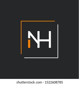 N H letters  joint logo design vector